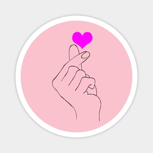 love hand black line art Magnet